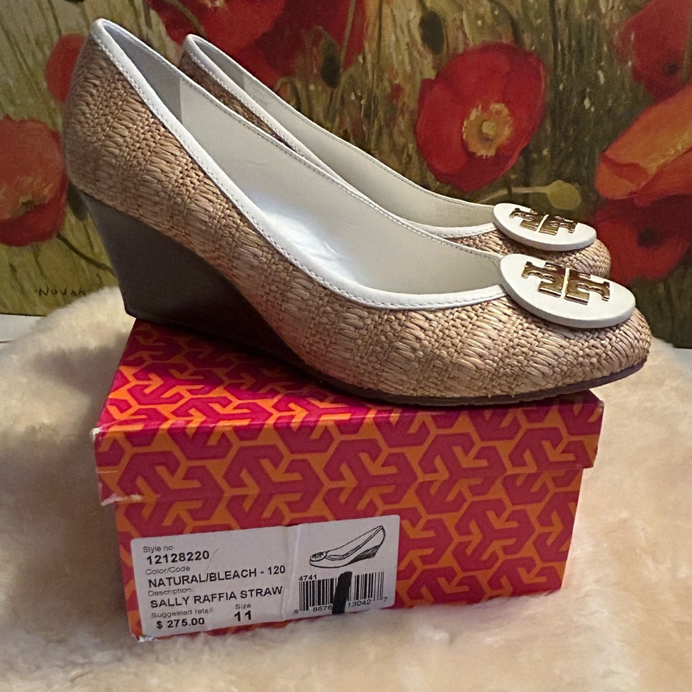 Tory Burch Sally Raffia Straw Wedges